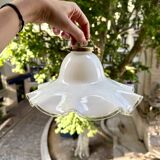 Vintage lace opaline pendant light