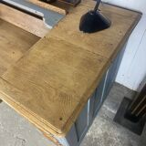Retractable desk oak patina