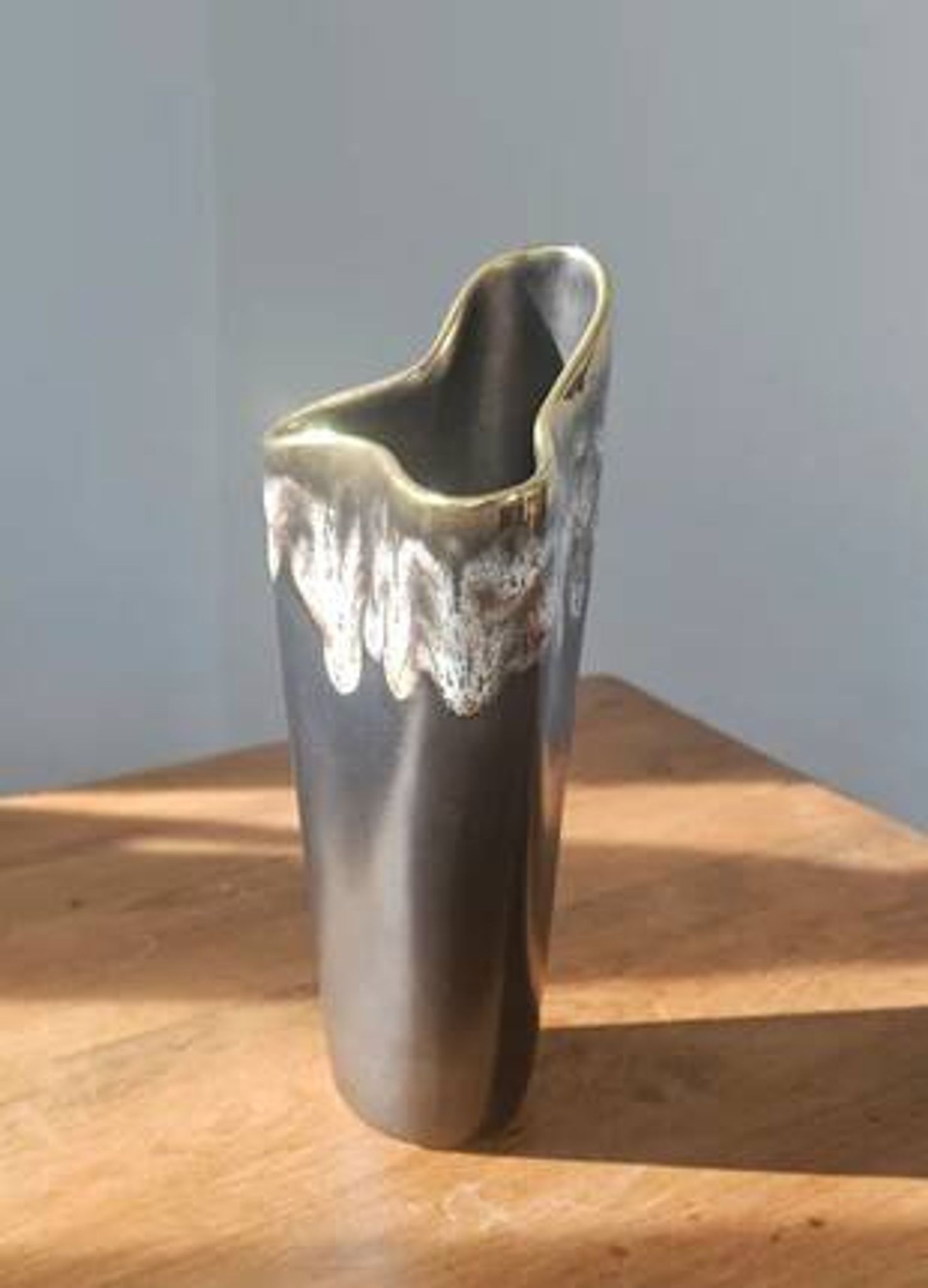 Vintage free-form organic vase - numbered ceramic 1246/23 - mid-century style