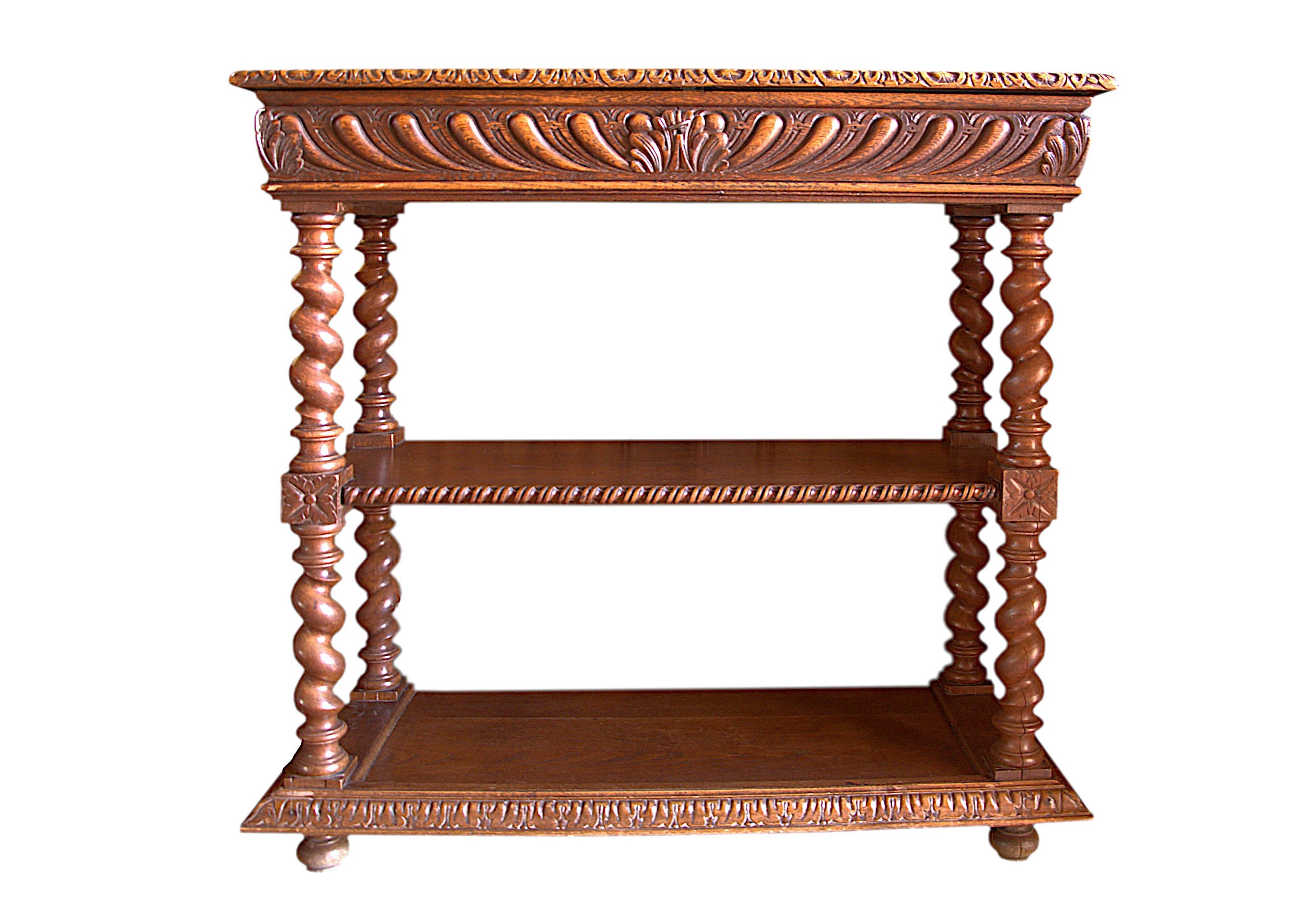 Console or small oak sideboard, 1900s, Louis XIII style, 100x40cm.