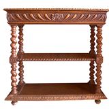 Console or small oak sideboard, 1900s, Louis XIII style, 100x40cm.