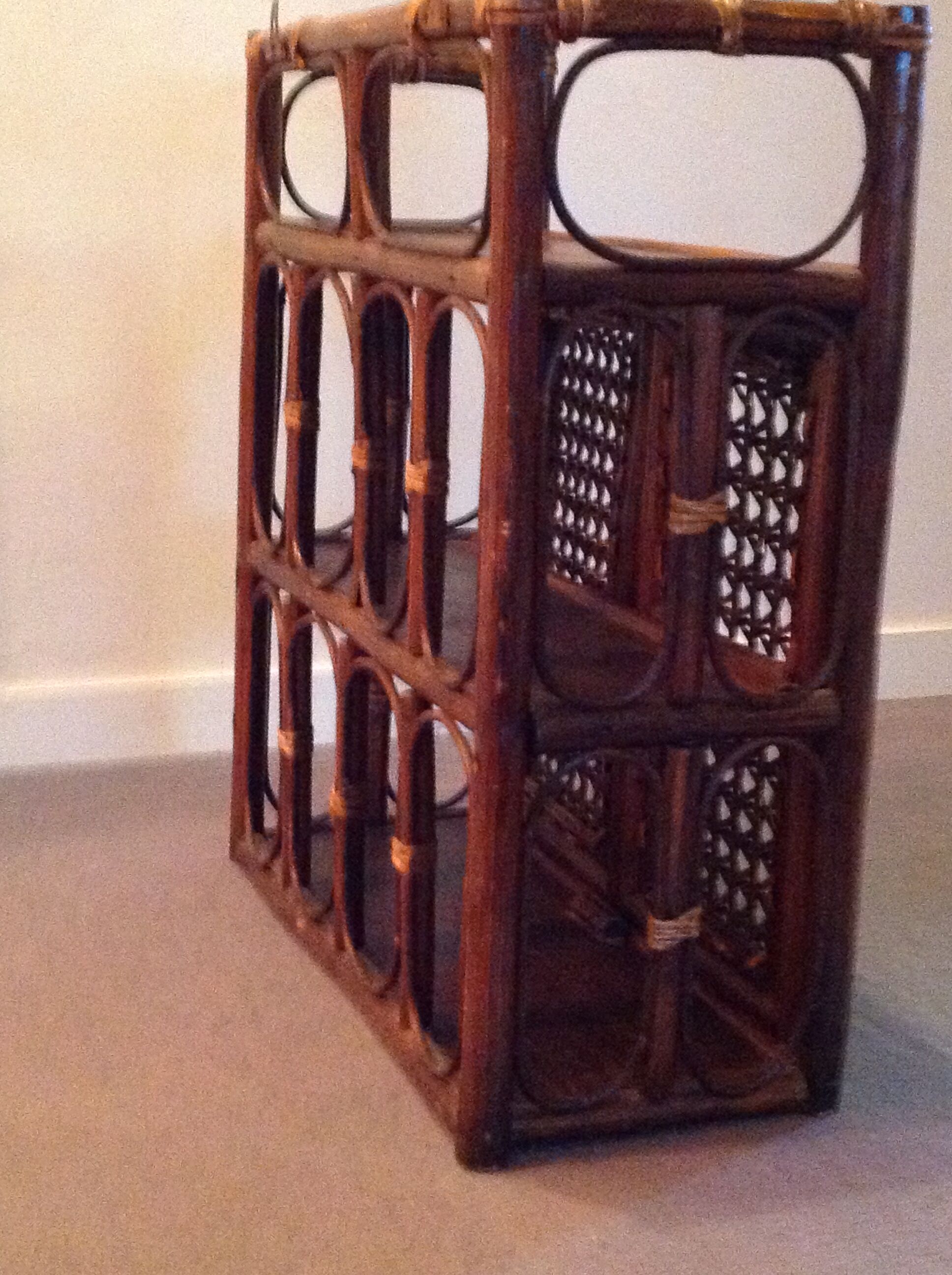Medicine Cabinet rattan 2 doors canees vintage