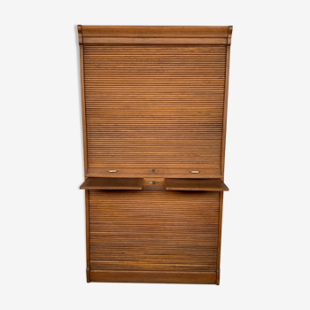 Former administrative craft furniture with oak curtain library shelf