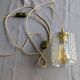 Hammered glass table lamp with vintage style shade
