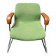 Metal and green fabric armchair