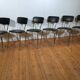 vintage chromed tubular steel stackable dining chairs