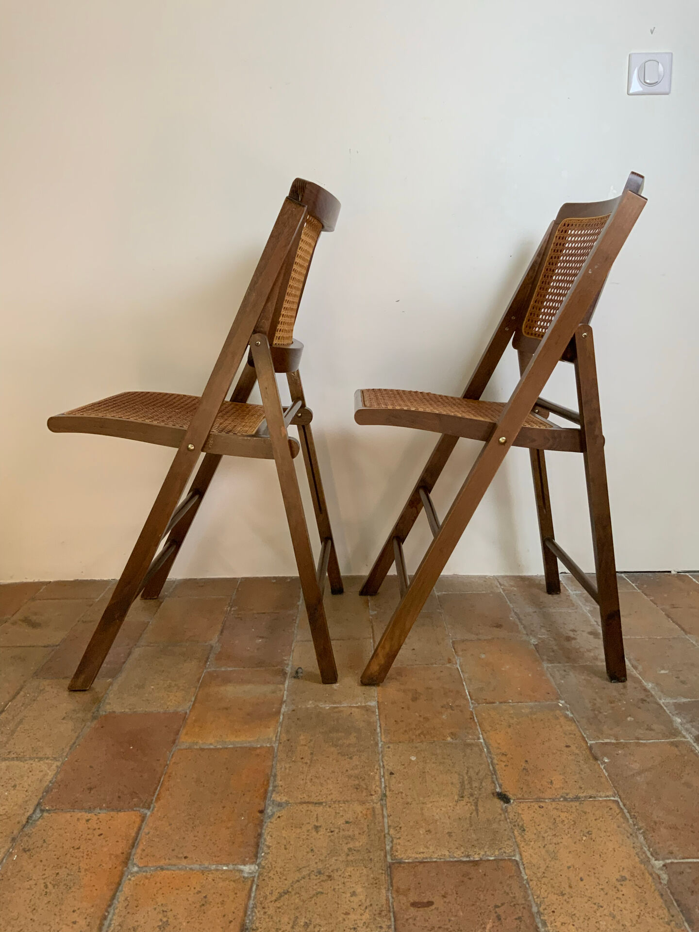Paire de chaise pliante mid-century 
