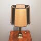 Vintage lamp with wove paper lampshade and velvet