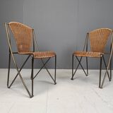 Set of 6 Abanica chairs in wicker by Oscar Tusquets for Aleph, 1990s