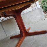 Vintage baumann round scandinavian table extendable a system