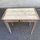 Renovated Parisian desk in raw solid wood 1950 - 80x45cm