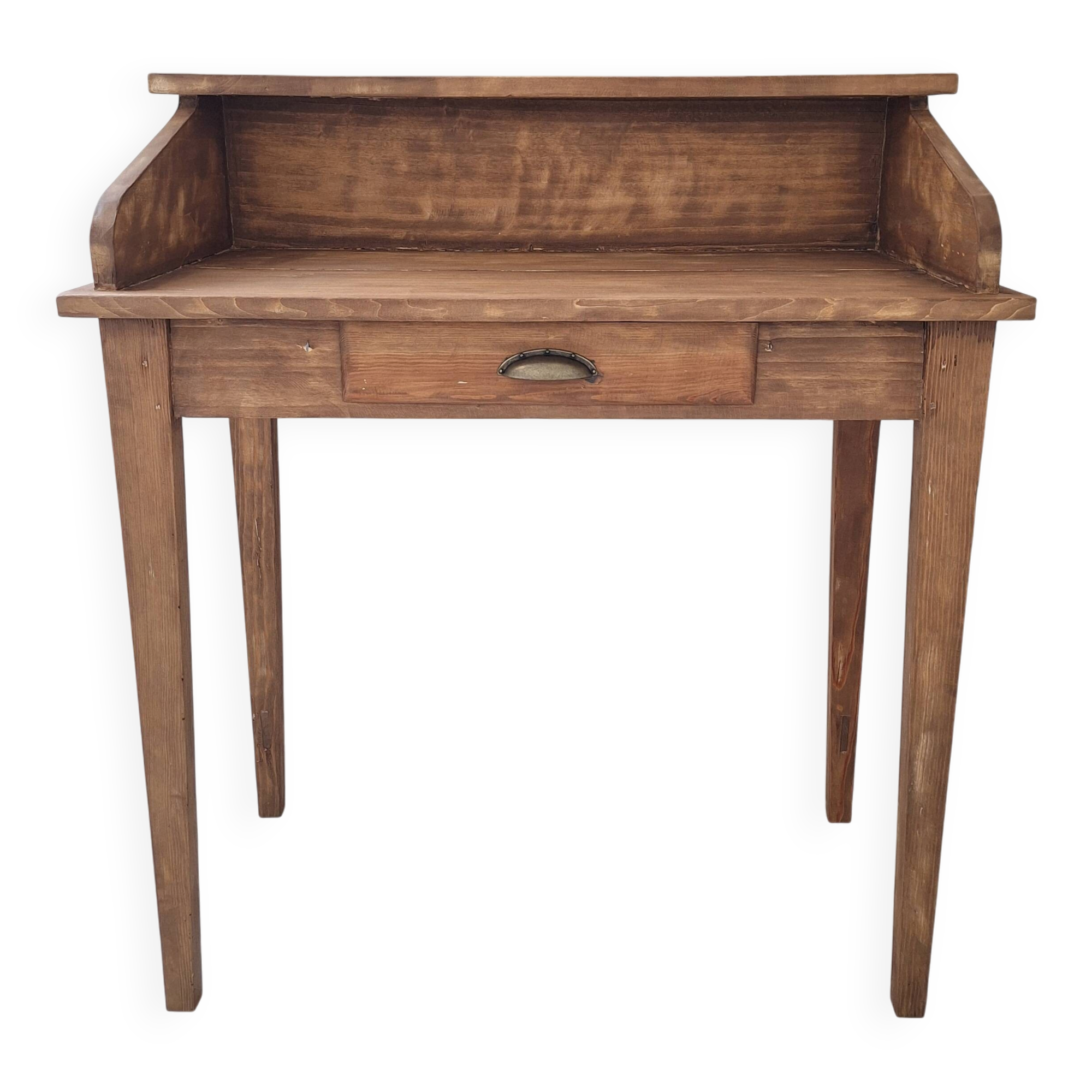 Solid wood tiered desk in a country style