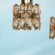 Suspensions Vintage Palwa en laiton & cristal