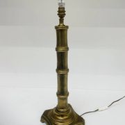 Vintage brass table lamp base in faux bamboo, 1970's