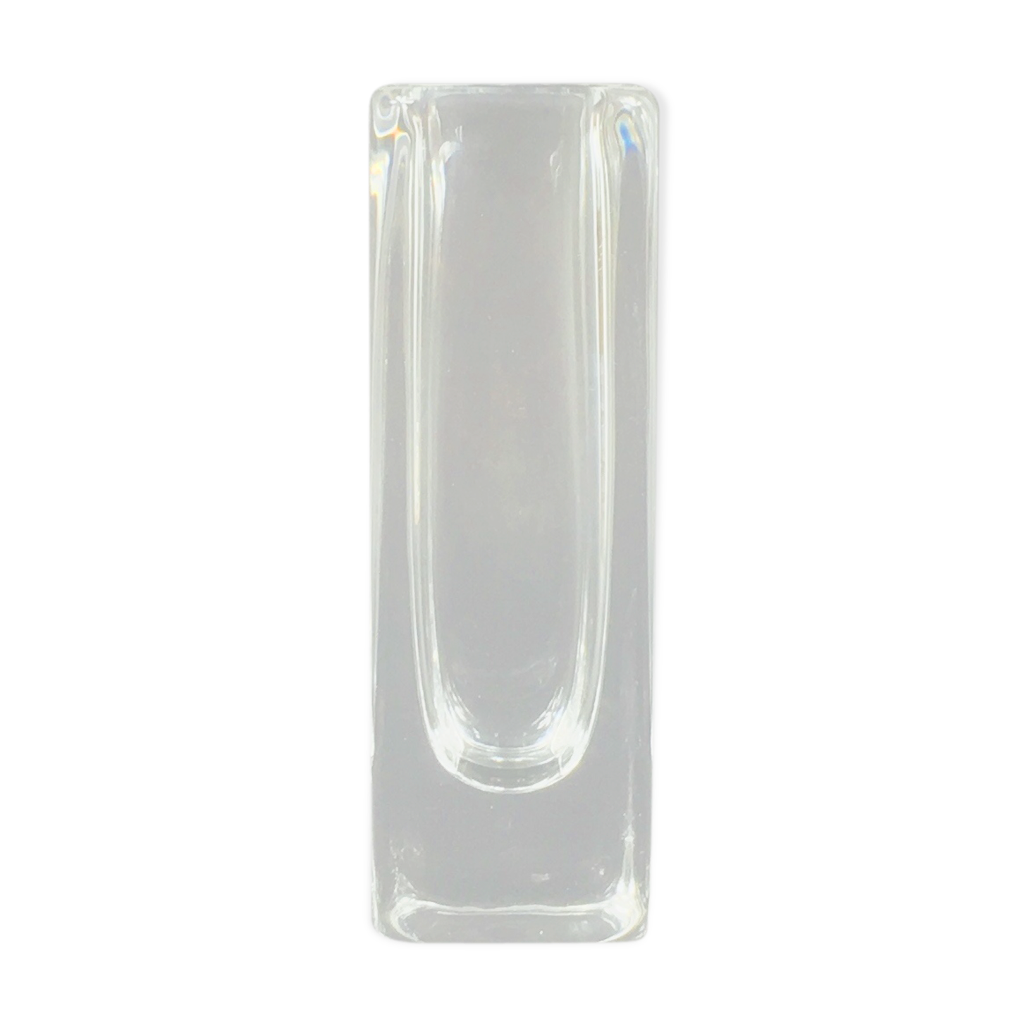 Vase en verre transparent de Nils Landberg pour Orrefors, années 1970