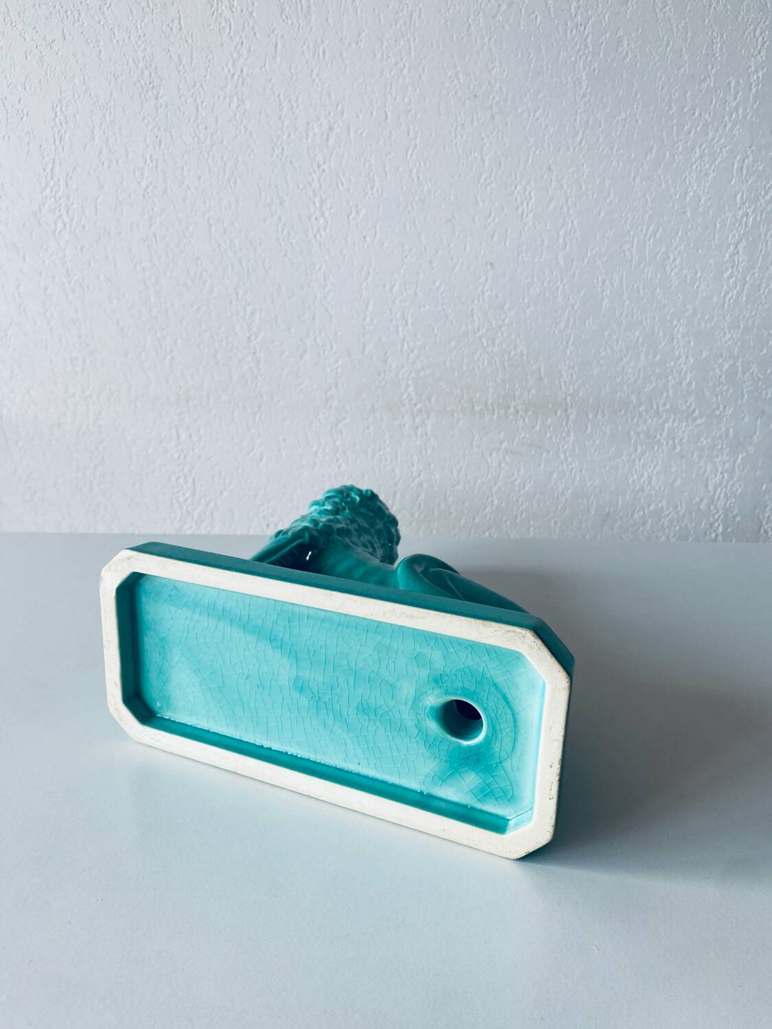 Ceramic lion sculpture