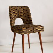 Shell chair type 1020 in jacquard velvet with tiger pattern, Europe, 1960s
