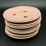 Pink ceramic dinner service with small flower patterns – 1224b7