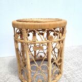 Peacock rattan side table