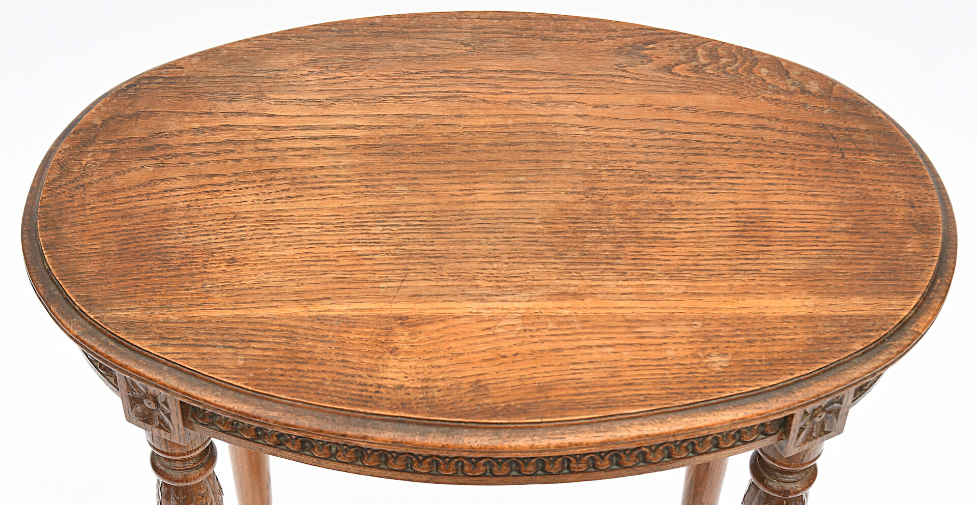 Oval oak pedestal table