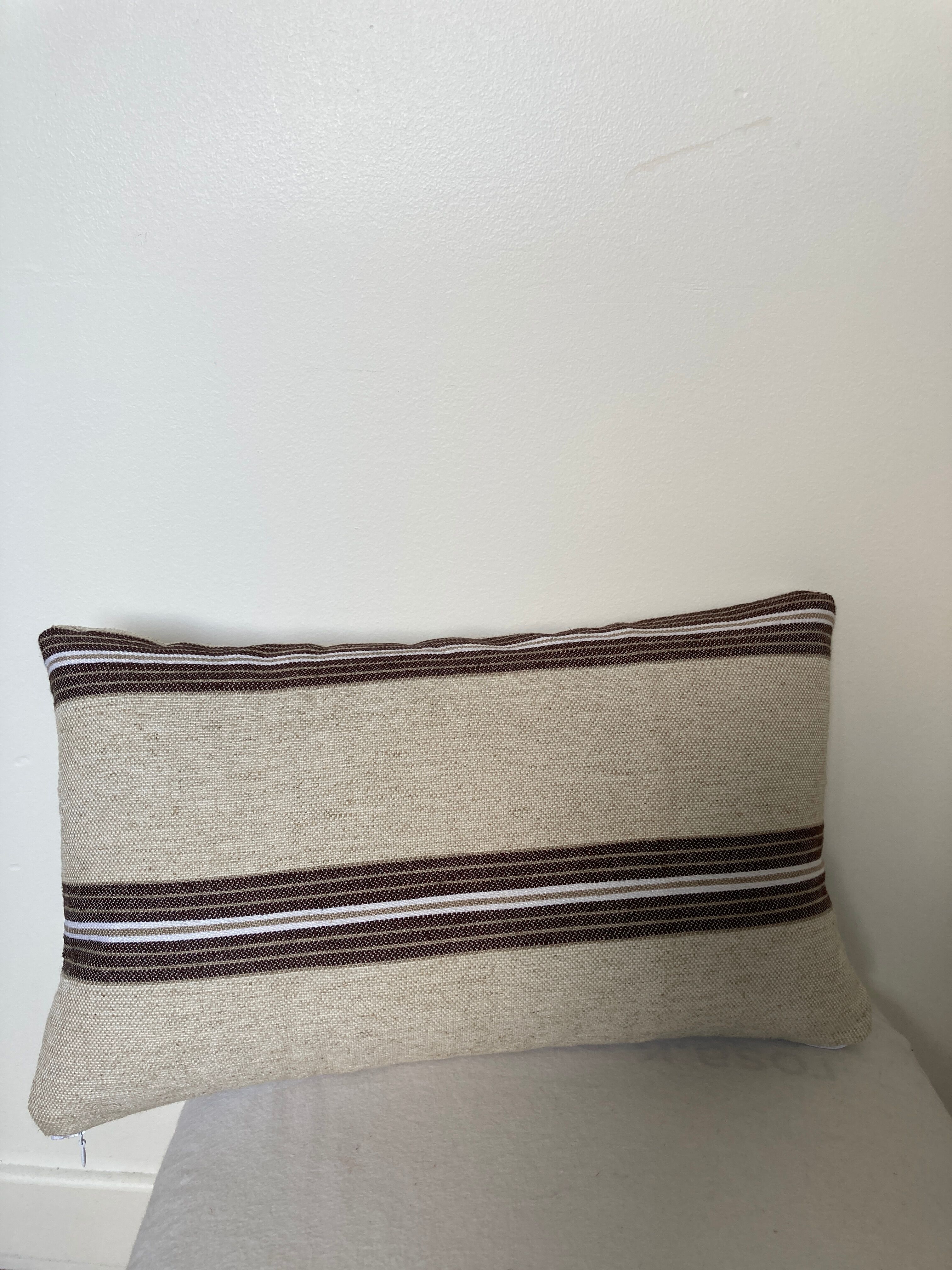 Beige linen cushion