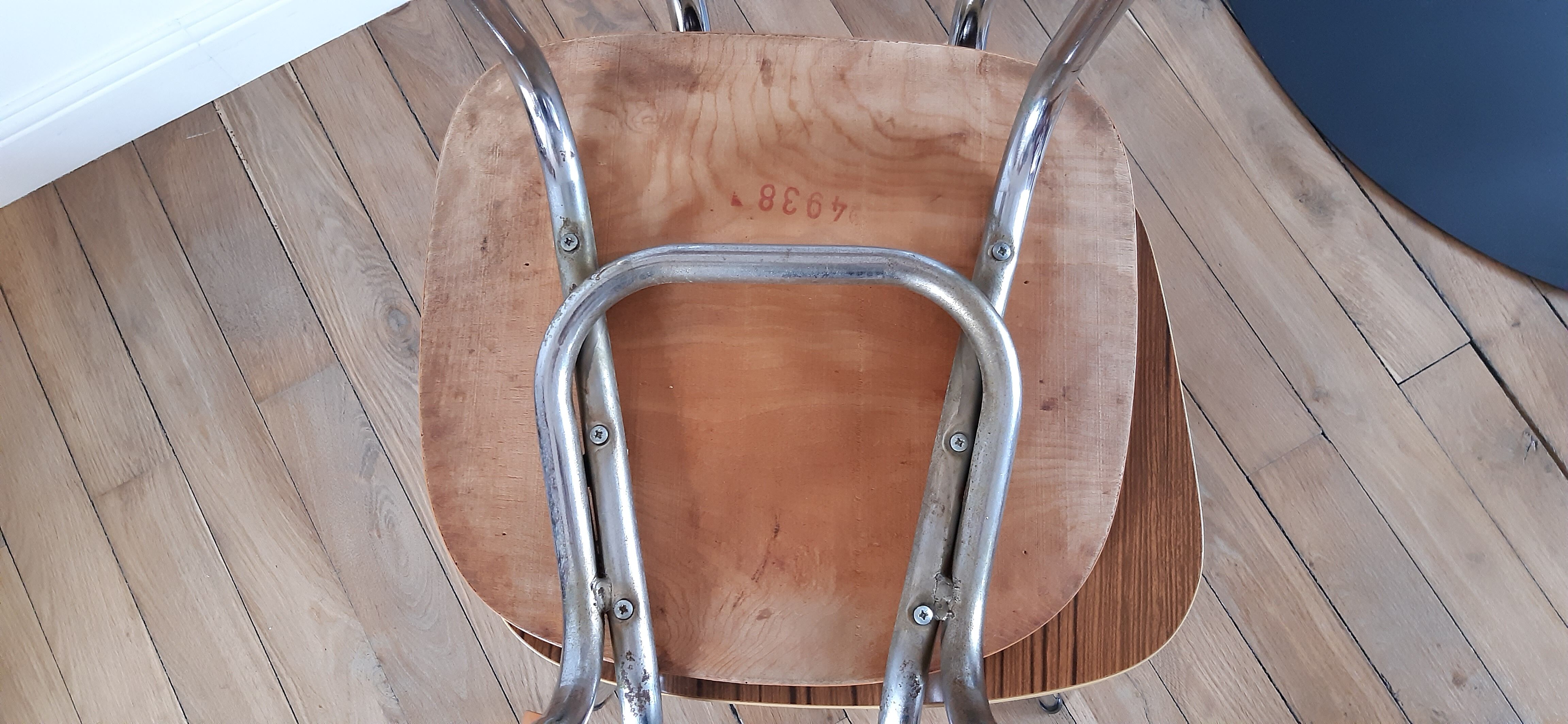 Duo de chaises en formica années 70