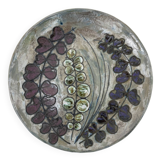 Assiette murale en céramique Rusha Handarbeit, années 1970, Allemagne