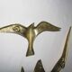 Wall Decoration Set 4 X Seagull / Swallow / Bird. Brass 70 / 80s