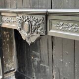 Napoleon III fireplace in black Belgian marble or Mazi, circa 1880