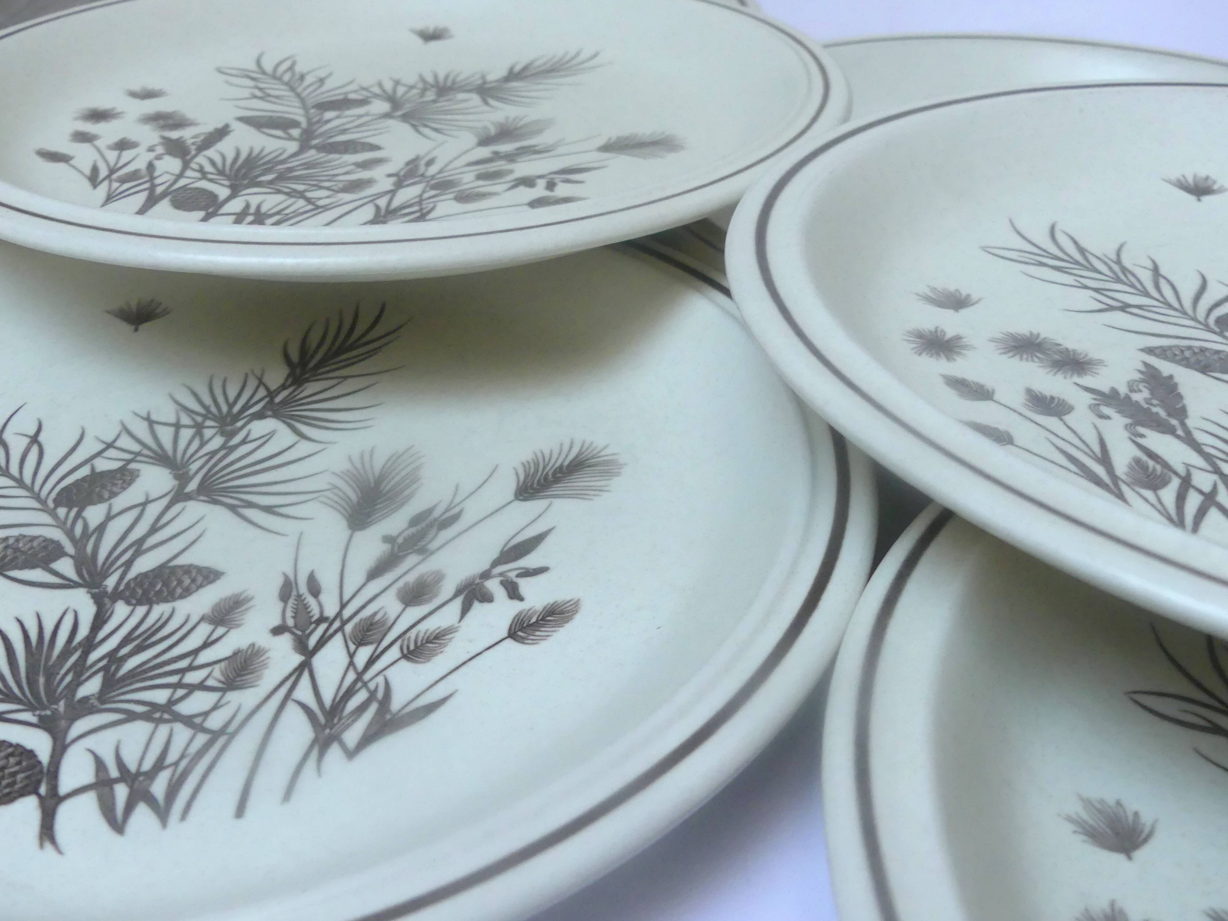 Set of 6 flat english plates