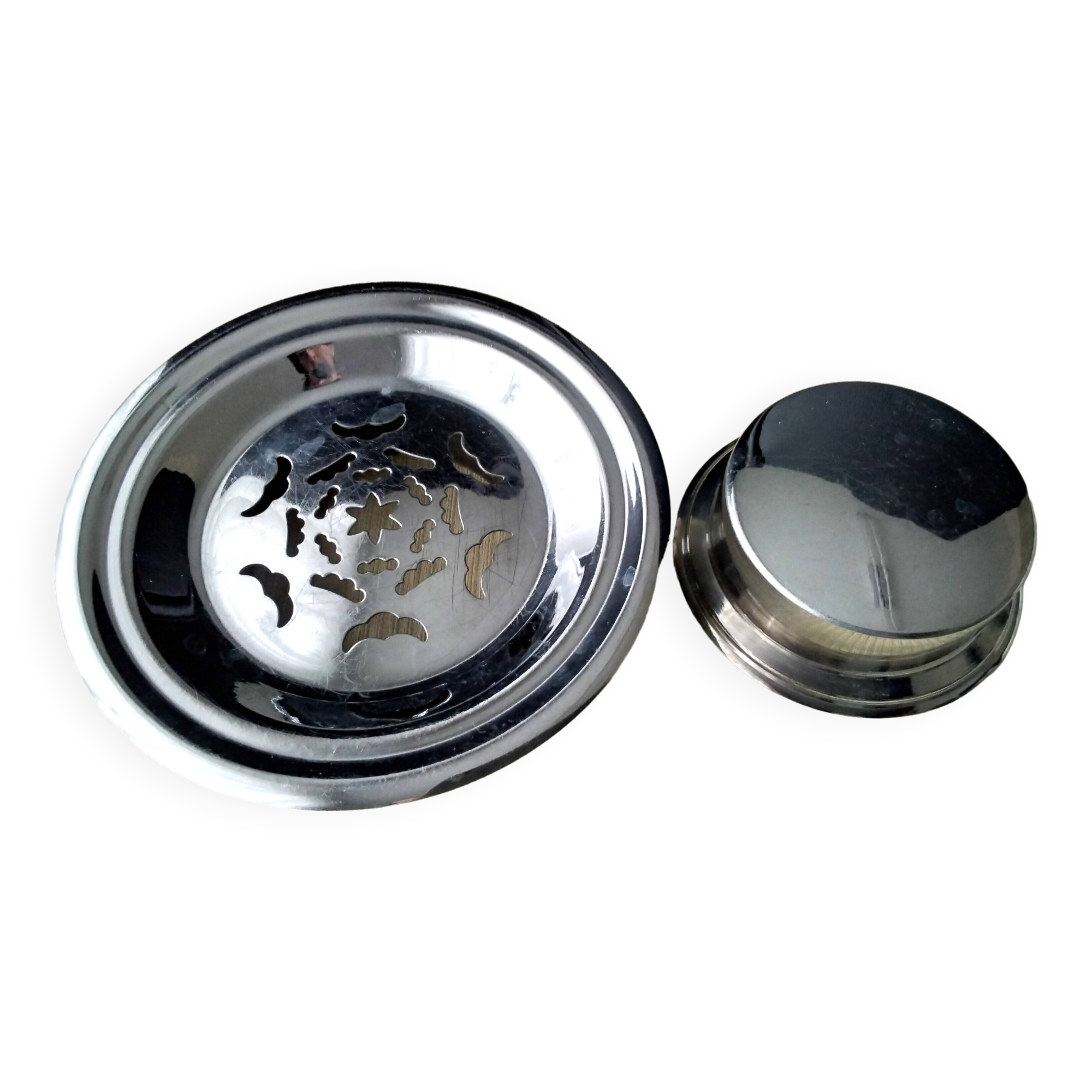 Butter mold, "coquillor" type butter dish in stainless steel