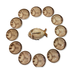 Service à poisson et bouillabaisse sarreguemines 39 pièces