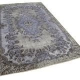 Hand-Knotted Bohemian Turkish 1970s 168 cm x 274 cm Grey Carpet