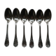 Lot 6 grandes cuillères metal argenté Christofle décor floral modèle Marly