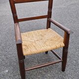 Fauteuil enfant en bois et paille