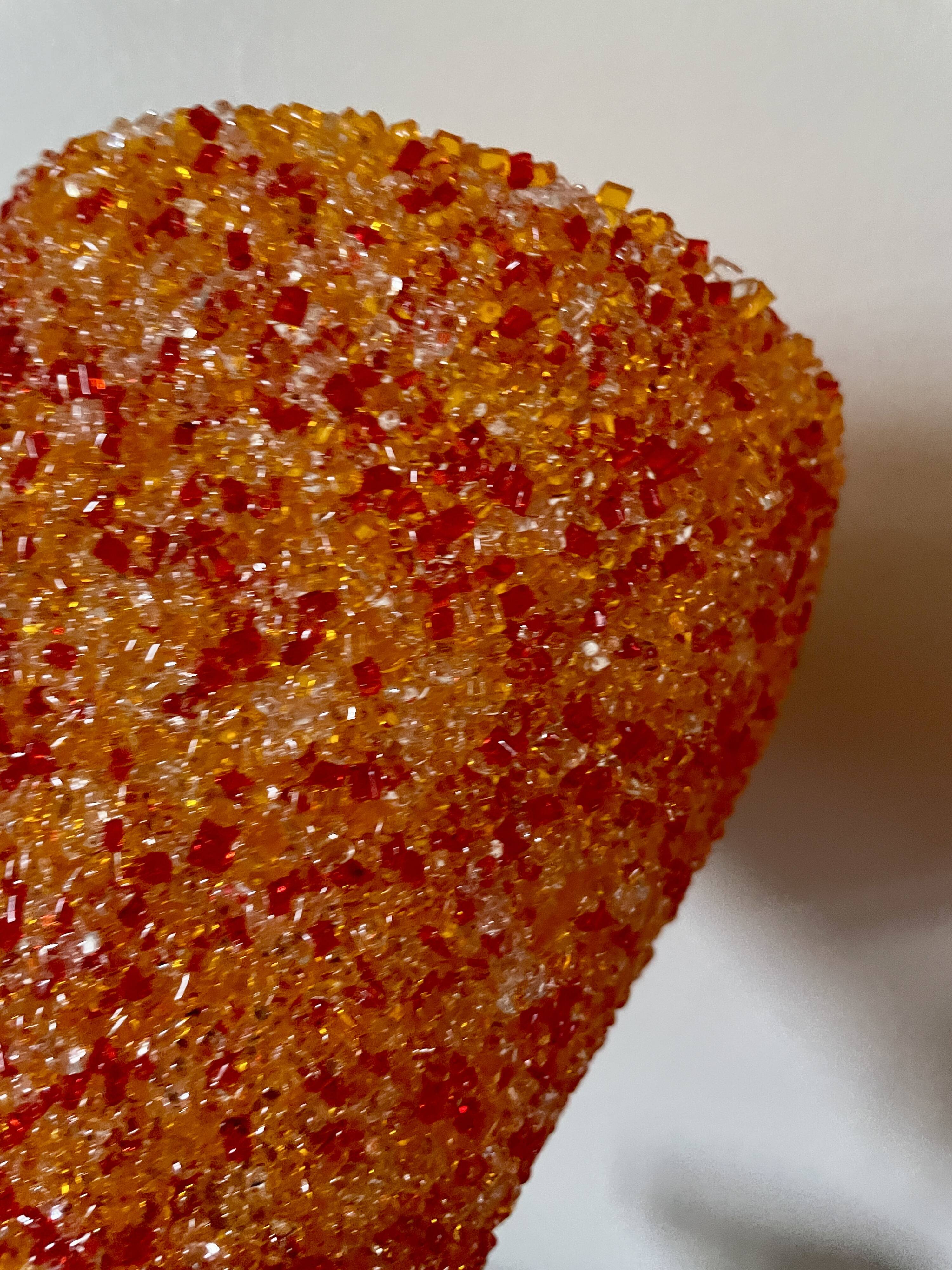 Pair of orange perspex wall lights from the 1950s.