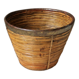Vintage bamboo & brass basket