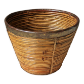 Vintage bamboo & brass basket