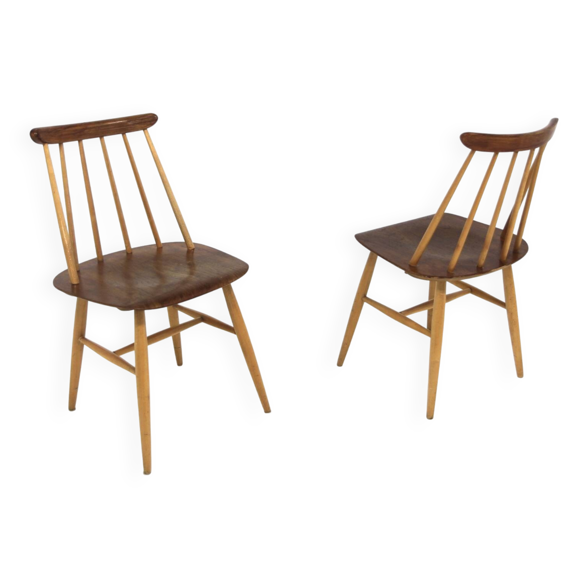 Set of 2 Scandinavian "Fanett" chairs by Ilmari Tapiovaara, Sweden, 1960