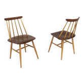 Set of 2 Scandinavian "Fanett" chairs by Ilmari Tapiovaara, Sweden, 1960