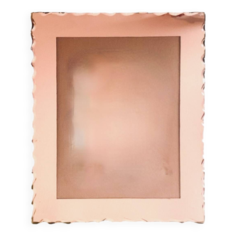 Art Deco photo frame in pink tinted beveled mirror