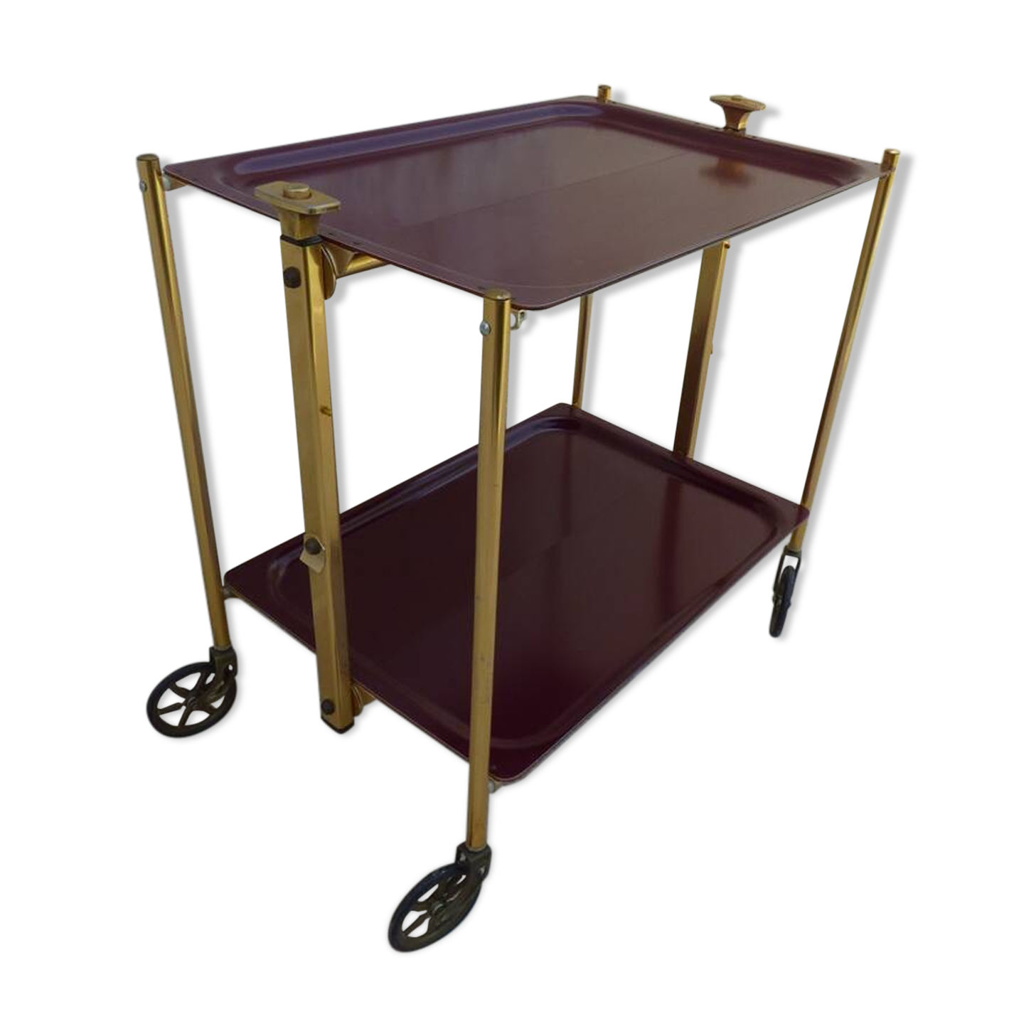 Vintage 50s Textane brand rolling and folding trolley