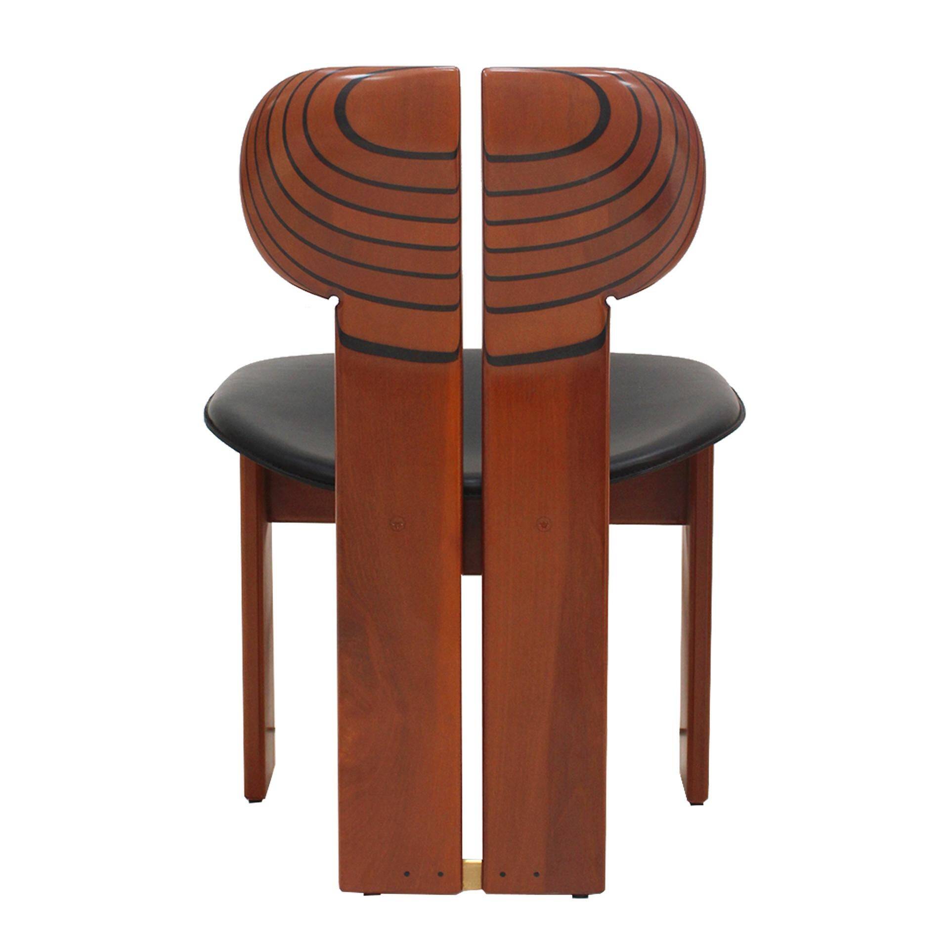 Original Africa Italian Dining Chairs Designed by Afra & Tobia Scarpa Maxalto