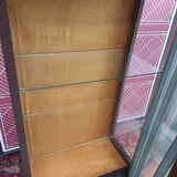 English glazed display case, lion paw feet