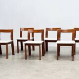 Set of six sculptural Italian dining chairs by Mobil Girgi