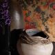 Potter's ball vase "like a flower" vintage glazed ceramic