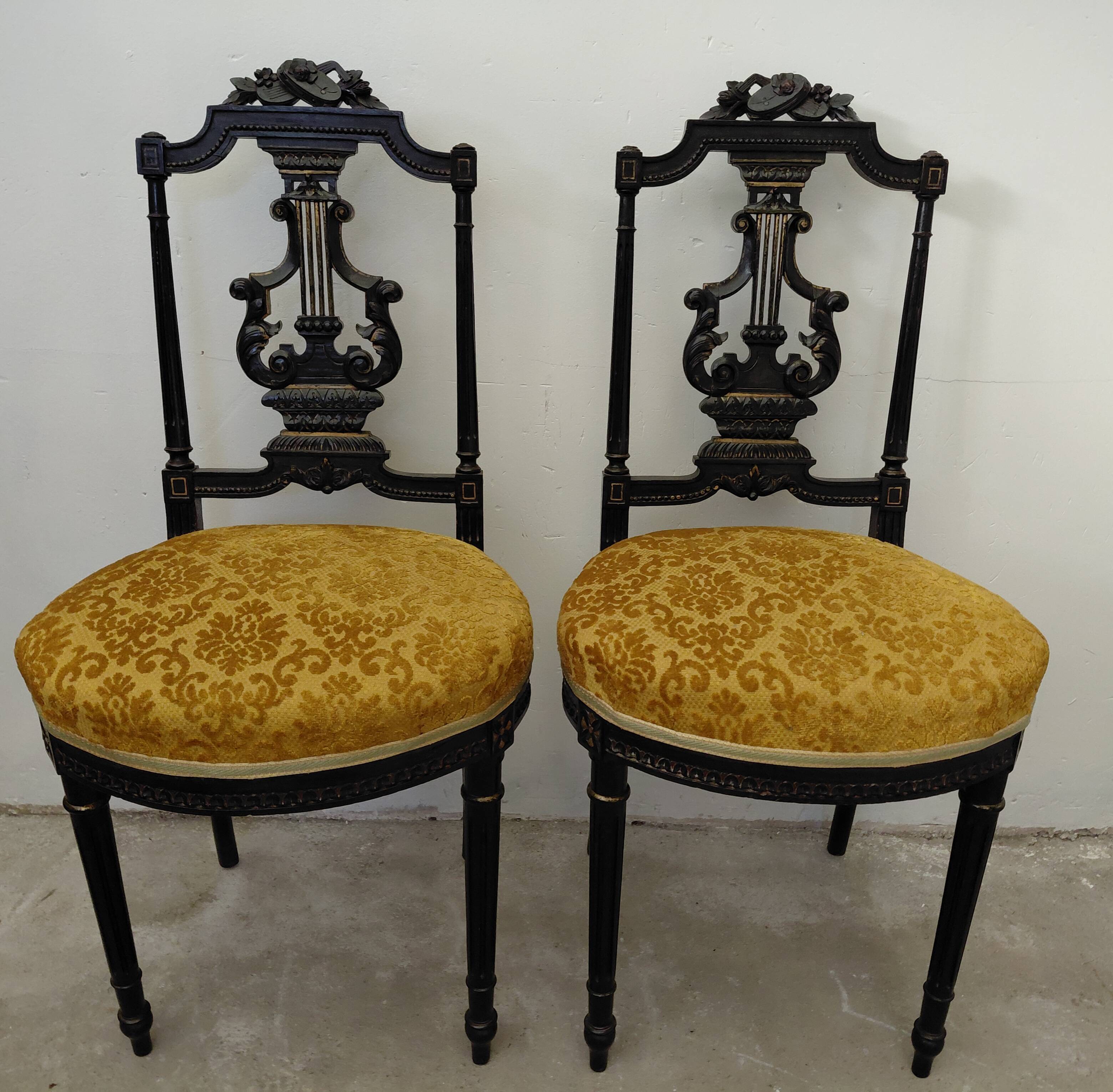 Pair of musical chairs, 19th century