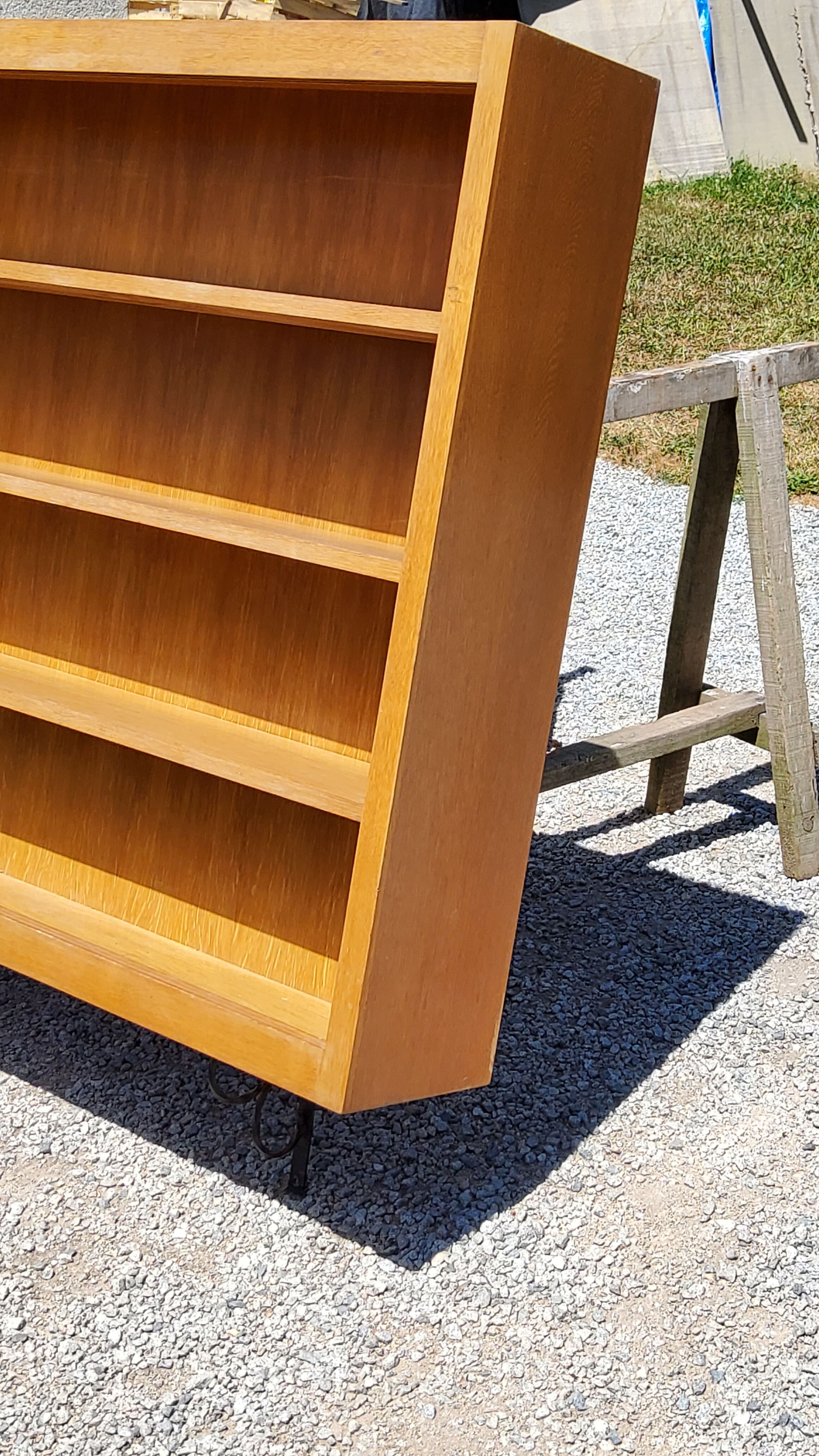 Wall shelf from the 50s in solid blond oak