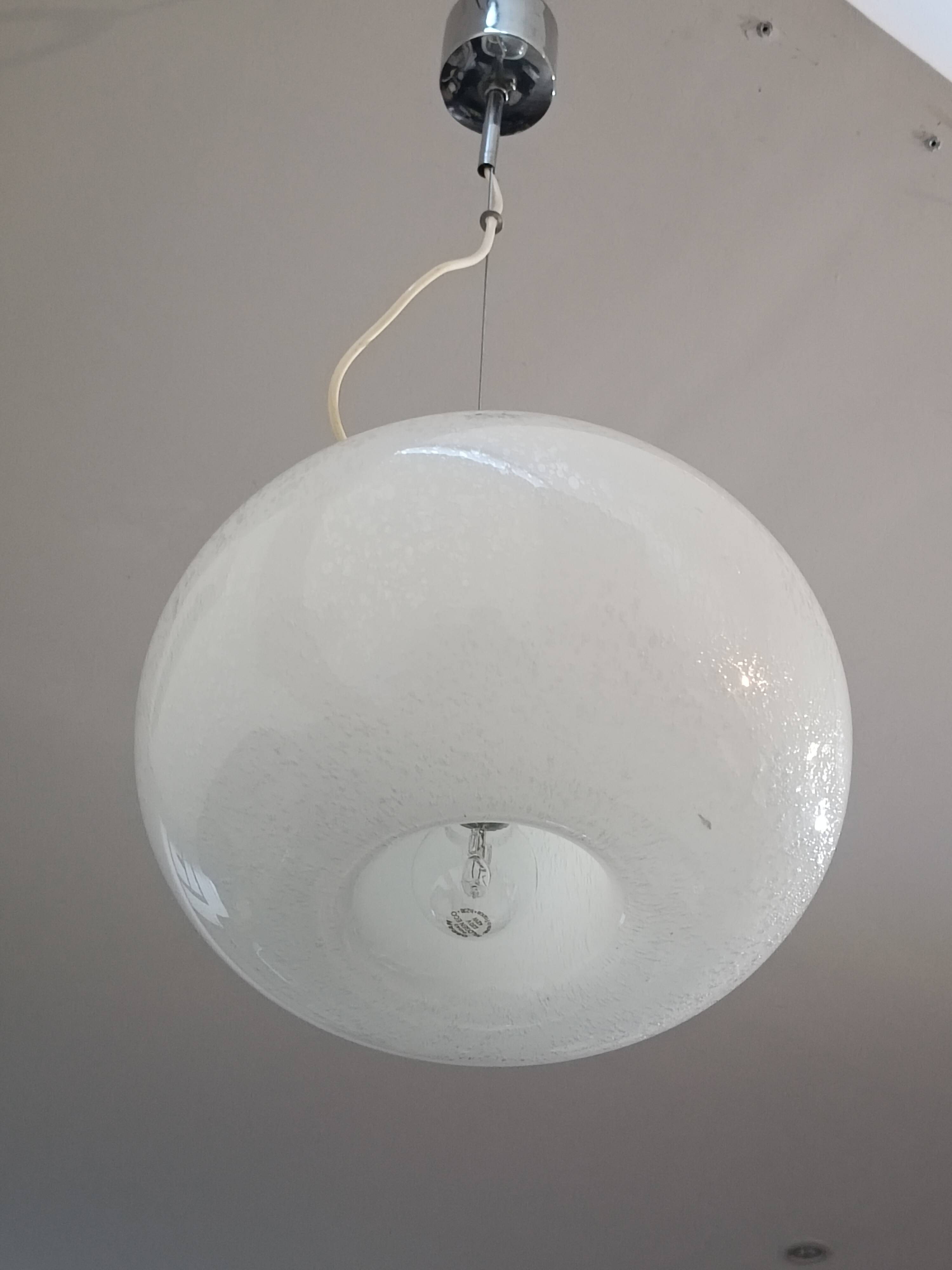 Suspended glass lamp Murano by Mazzega 1970s