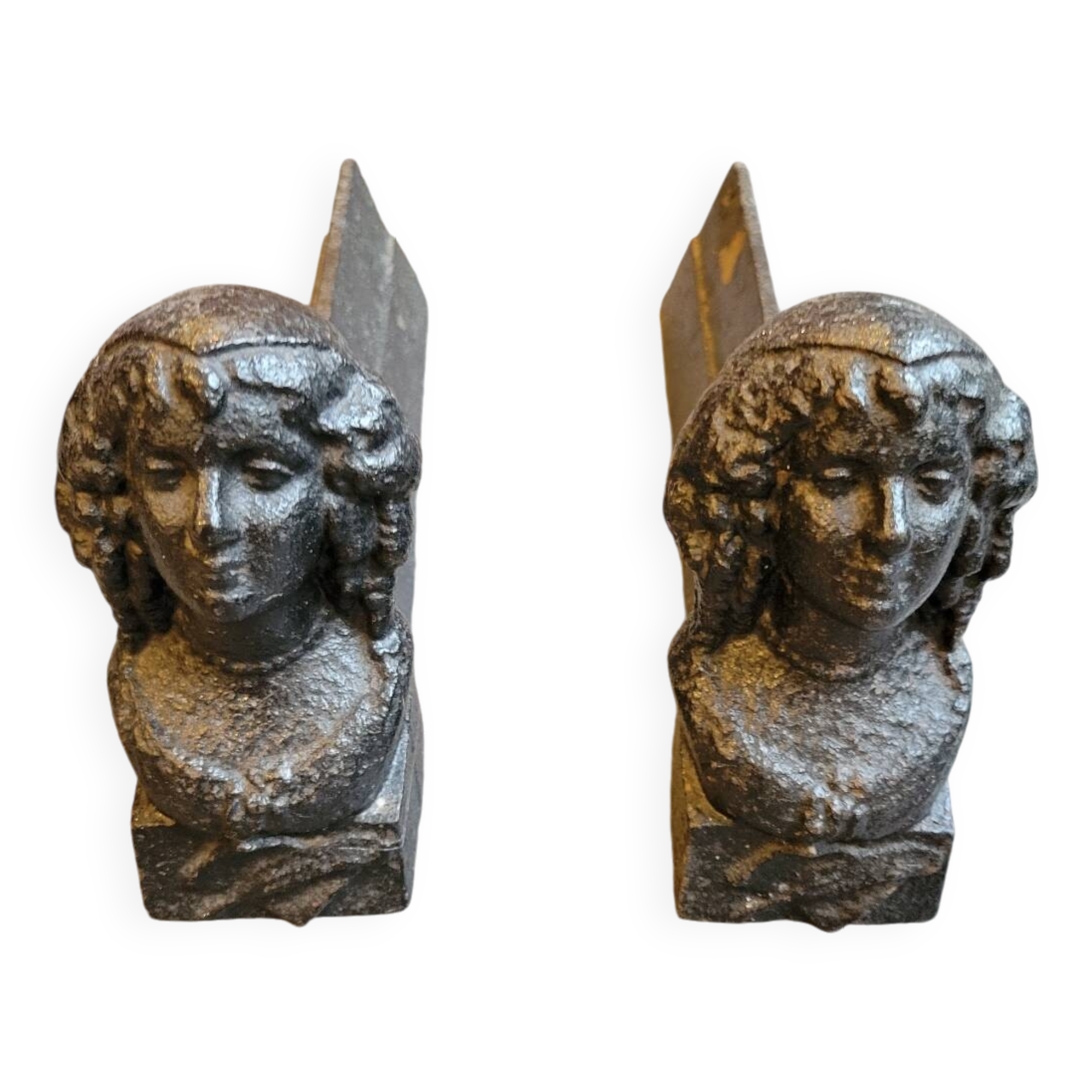 Cast iron andirons